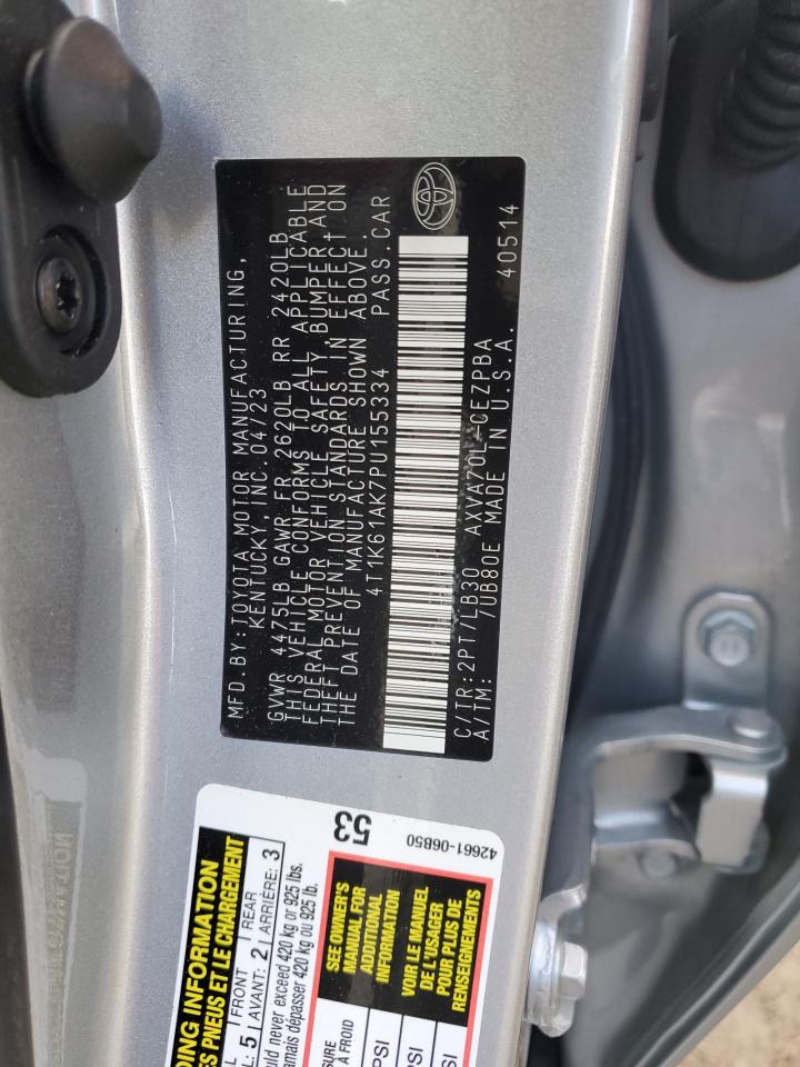 2023 TOYOTA CAMRY XSE VIN:4T1K61AK7PU155334