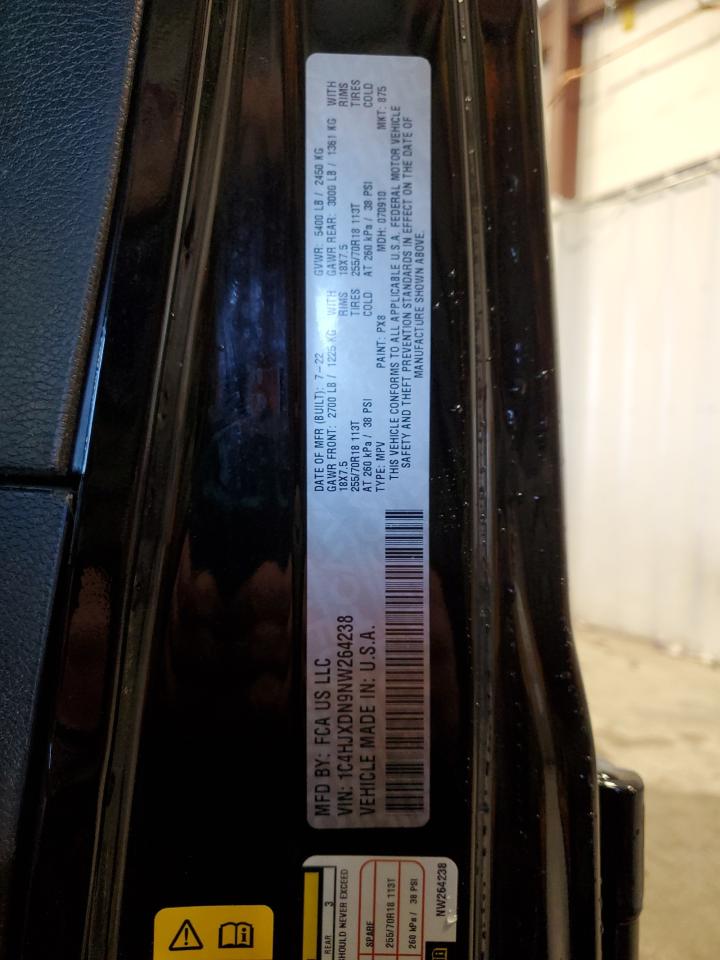2022 JEEP WRANGLER UNLIMITED SPORT VIN:1C4HJXDN9NW264238