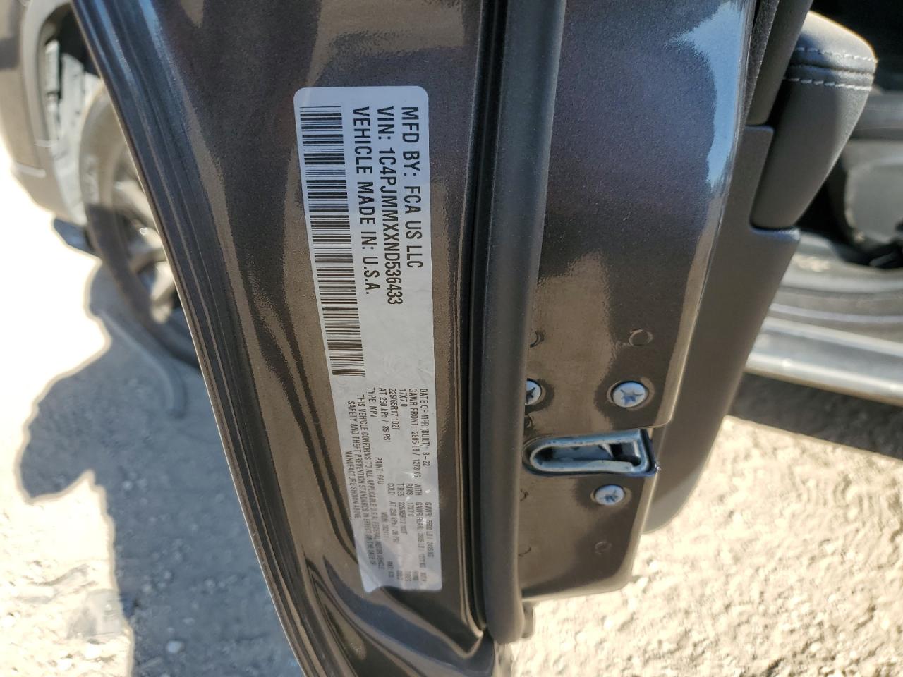2022 JEEP CHEROKEE LATITUDE LUX VIN:1C4PJMMXXND536433
