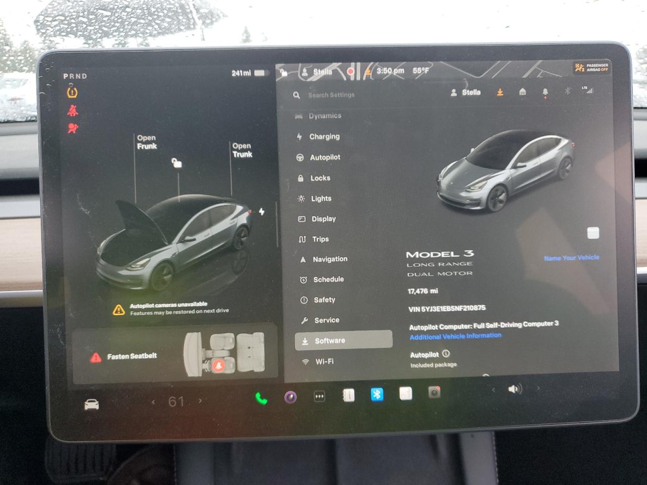 2022 TESLA MODEL 3  VIN:5YJ3E1EB5NF210875