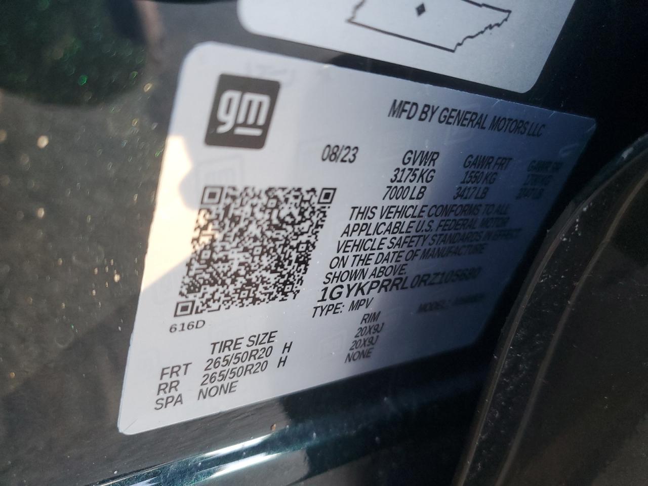 2024 CADILLAC LYRIQ LUXURY VIN:1GYKPRRL0RZ105680