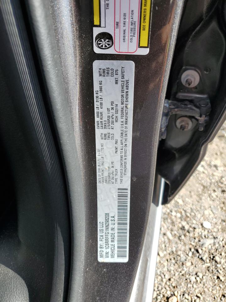 2022 RAM 1500 BIG HORN/LONE STAR VIN:1C6RRFFG1NN298208