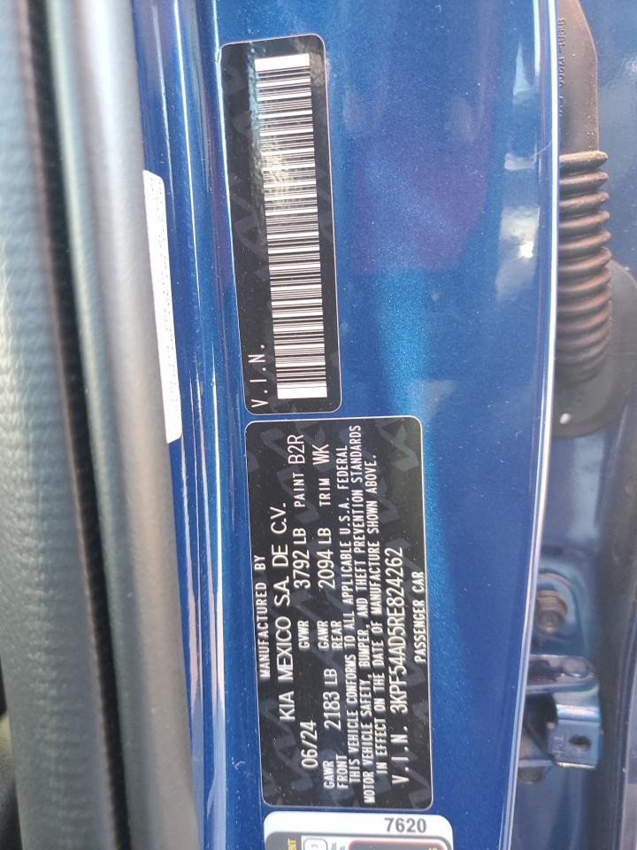 2024 KIA FORTE GT LINE VIN:3KPF54AD5RE824262