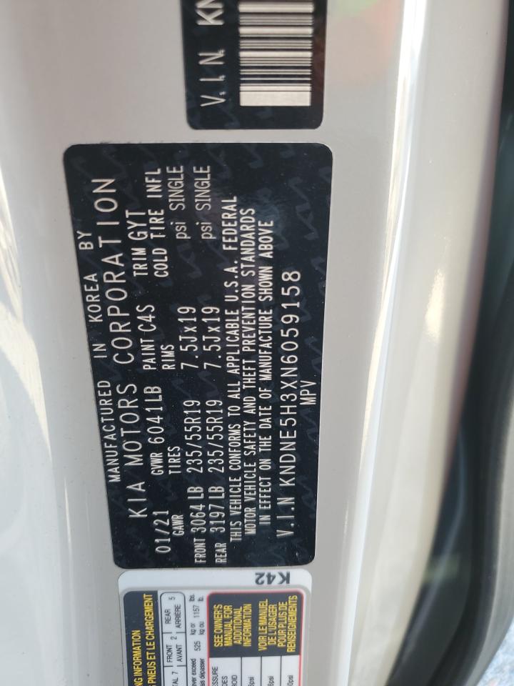 2022 KIA CARNIVAL SX PRESTIGE VIN:KNDNE5H3XN6059158