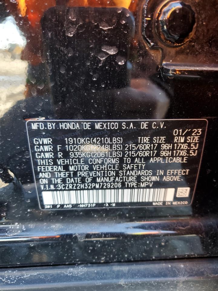 2023 HONDA HR-V LX VIN:3CZRZ2H32PM729206