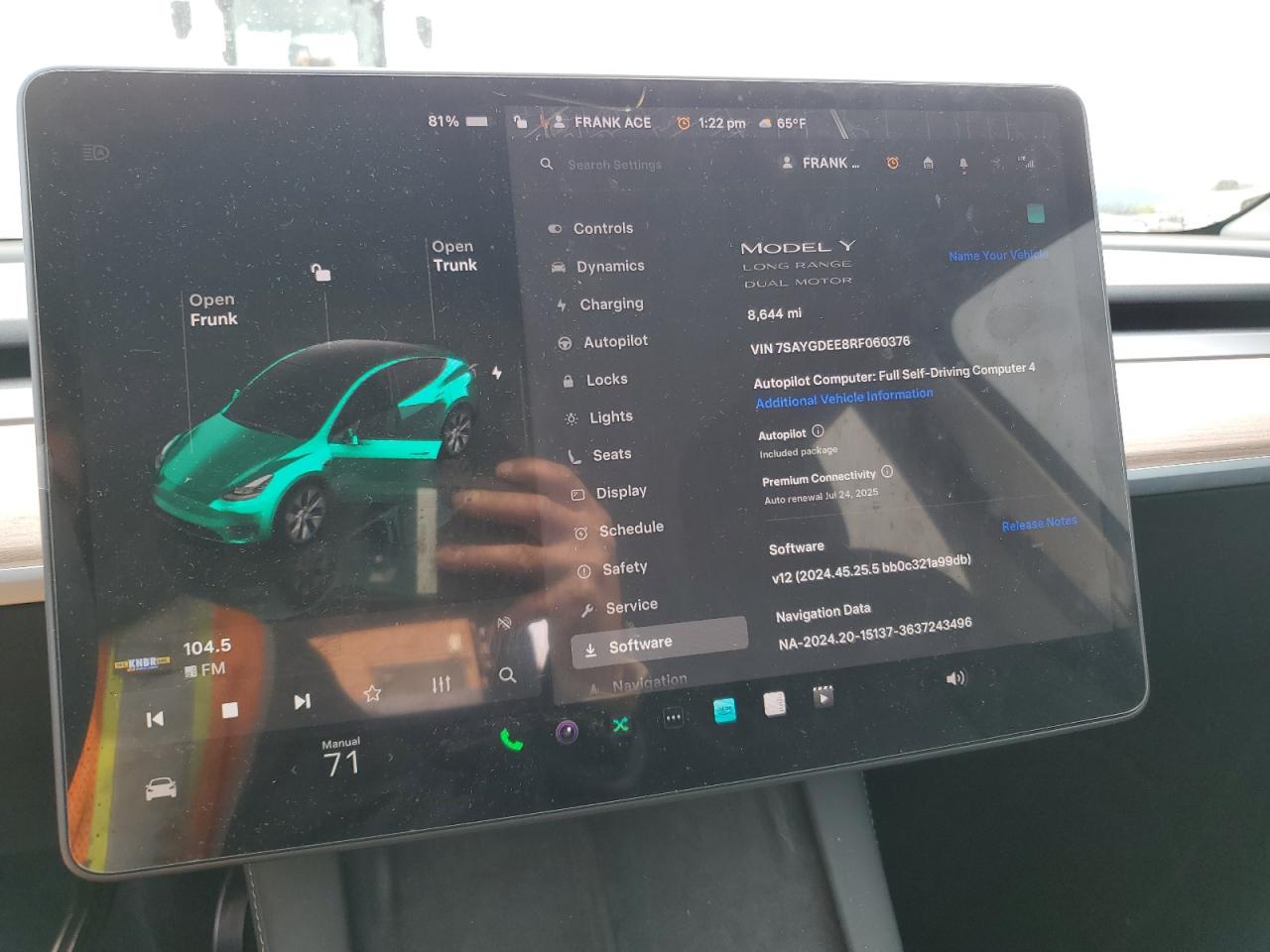 2024 TESLA MODEL Y  VIN:7SAYGDEE8RF060376