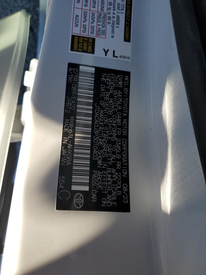 2023 TOYOTA PRIUS PRIME SE VIN:JTDACACU3P3010403