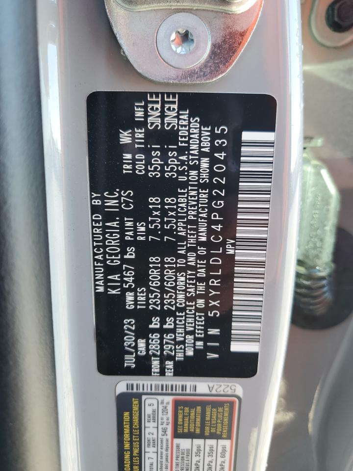 2023 KIA SORENTO S VIN:5XYRLDLC4PG220435