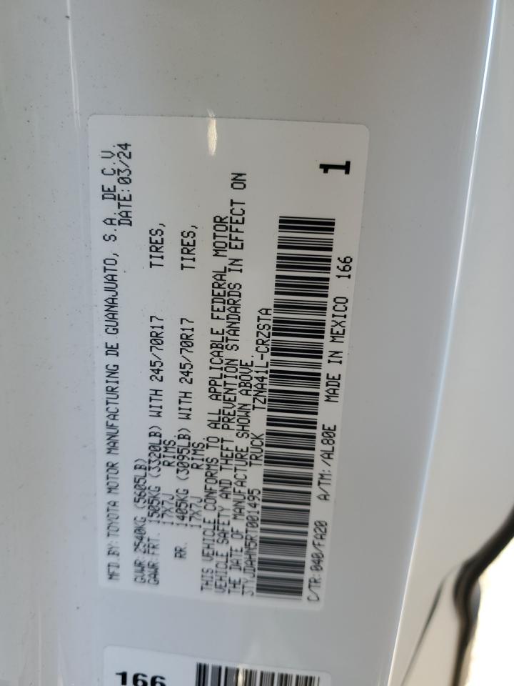 2024 TOYOTA TACOMA XTRACAB VIN:3TYJDAHN5RT001495