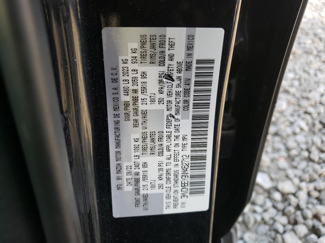 2022 MAZDA CX-30 PREMIUM PLUS VIN:3MVDMBEY9NM452712