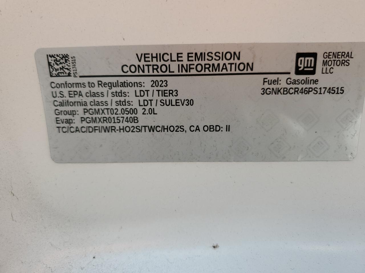 2023 CHEVROLET BLAZER 2LT VIN:3GNKBCR46PS174515