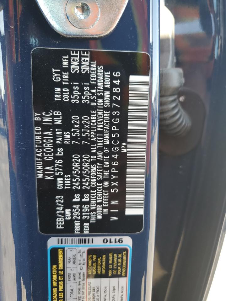 2023 KIA TELLURIDE S VIN:5XYP64GC5PG372846