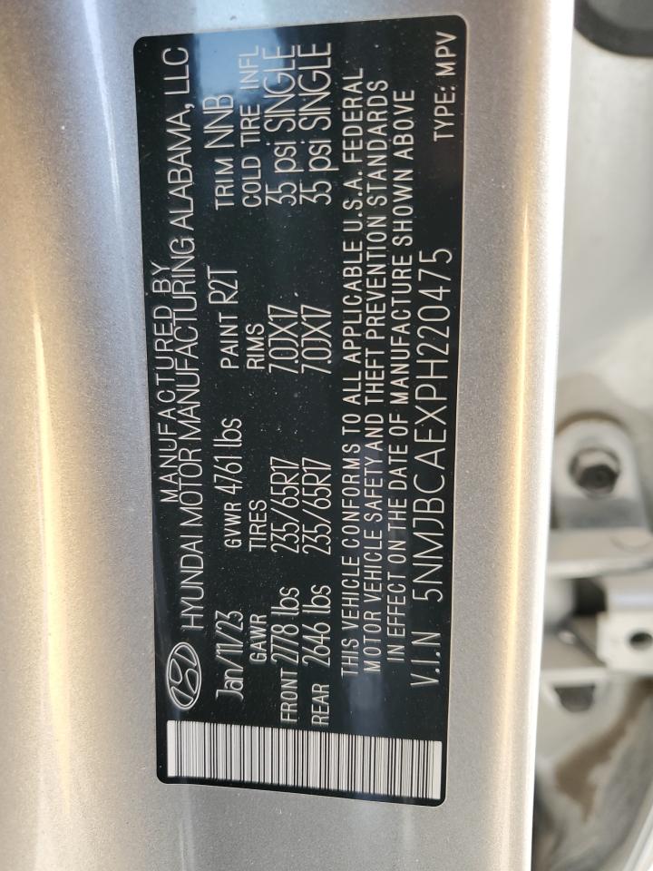 2023 HYUNDAI TUCSON SEL VIN:5NMJBCAEXPH220475