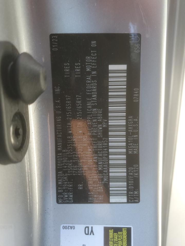 2023 TOYOTA COROLLA CROSS LE VIN:7MUCAAAG0PV041852