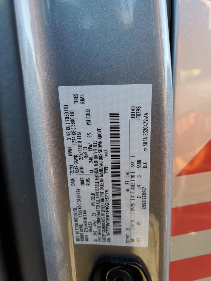 2023 FORD F150 SUPERCREW VIN:1FTFW1E81PKG15779