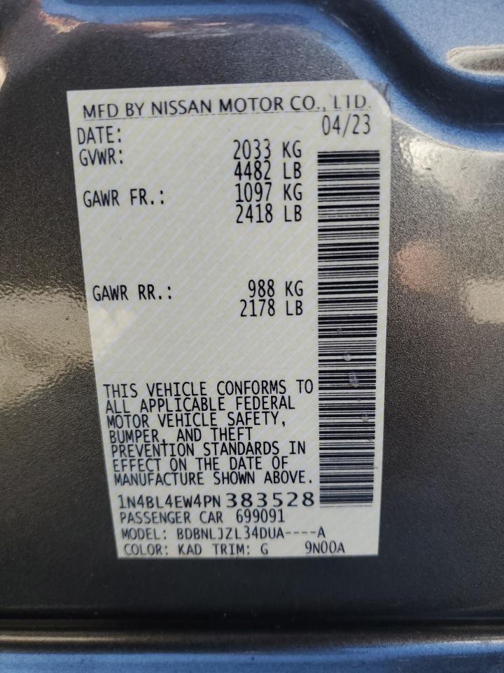 2023 NISSAN ALTIMA SL VIN:1N4BL4EW4PN383528