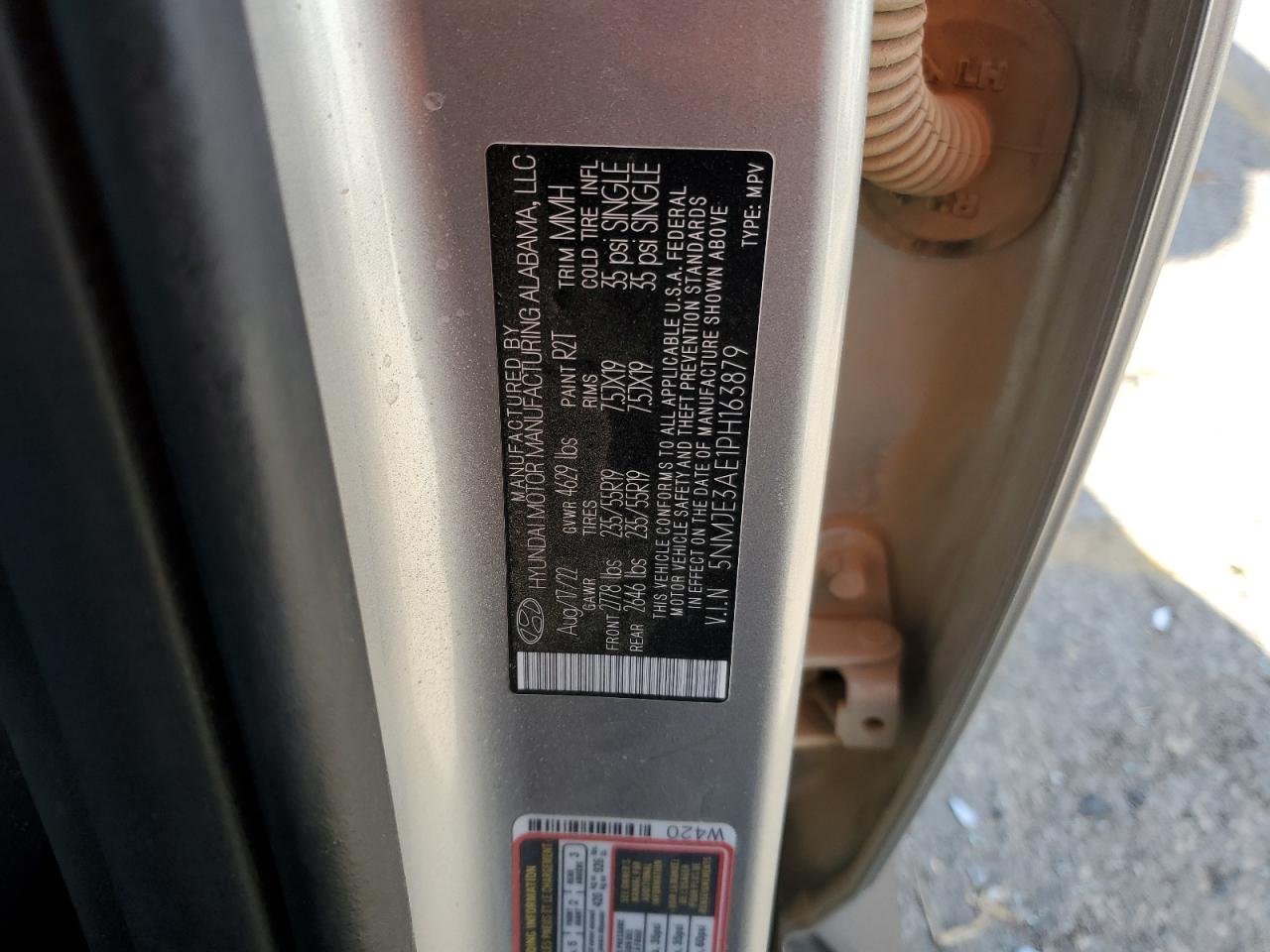 2023 HYUNDAI TUCSON LIMITED VIN:5NMJE3AE1PH163879