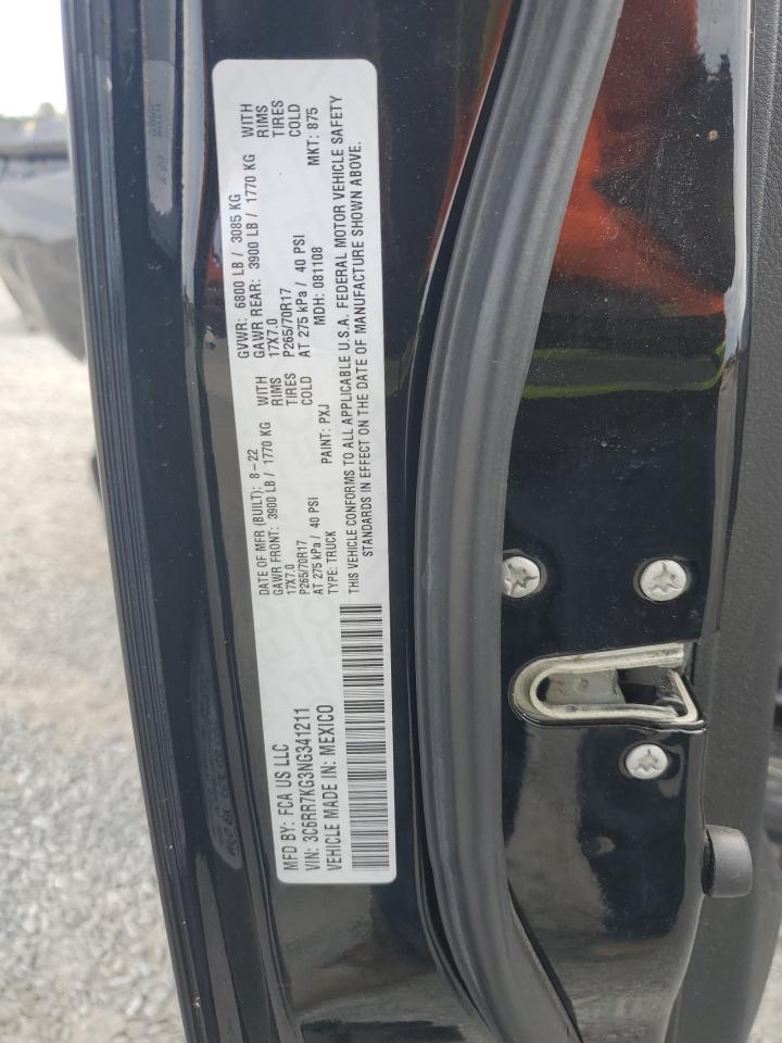 2022 RAM 1500 CLASSIC TRADESMAN VIN:3C6RR7KG3NG341211