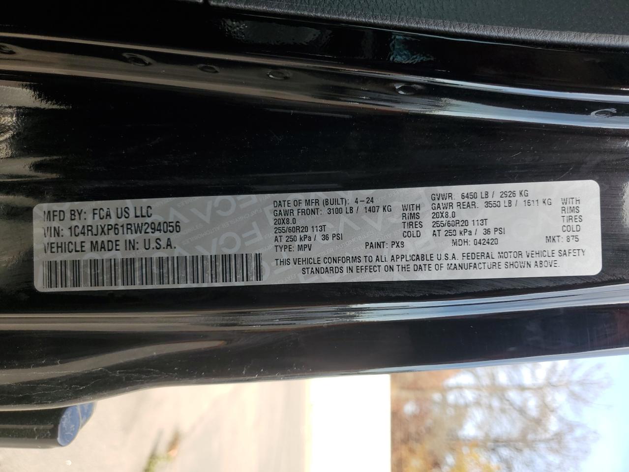2024 JEEP WRANGLER SAHARA 4XE VIN:1C4RJXP61RW294056