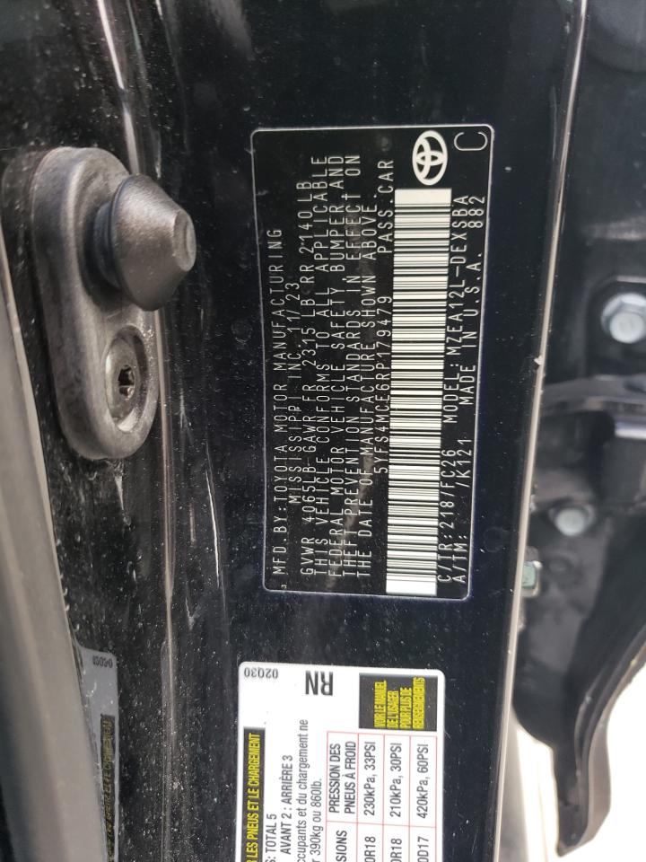 2024 TOYOTA COROLLA SE VIN:5YFS4MCE6RP179479