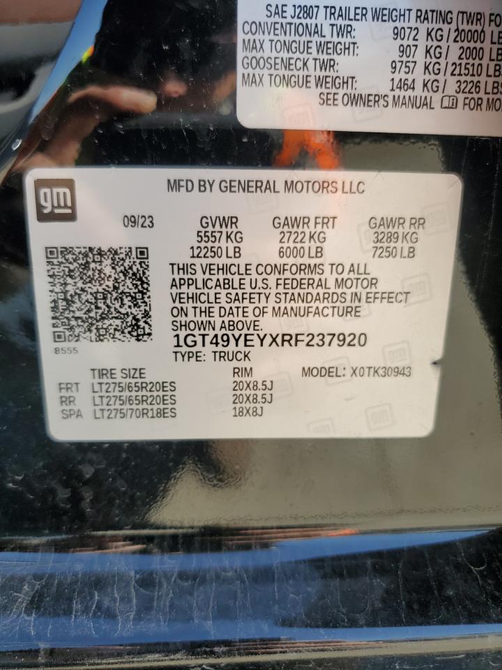 2024 GMC SIERRA K3500 DENALI ULTIMATE VIN:1GT49YEYXRF237920