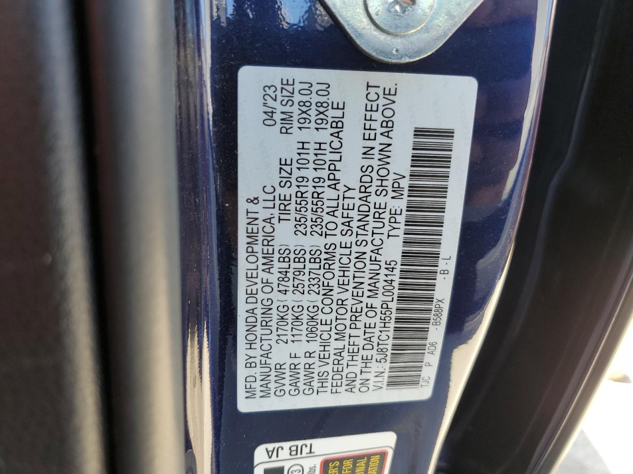 2023 ACURA RDX TECHNOLOGY VIN:WP0AA2A8XNS255297