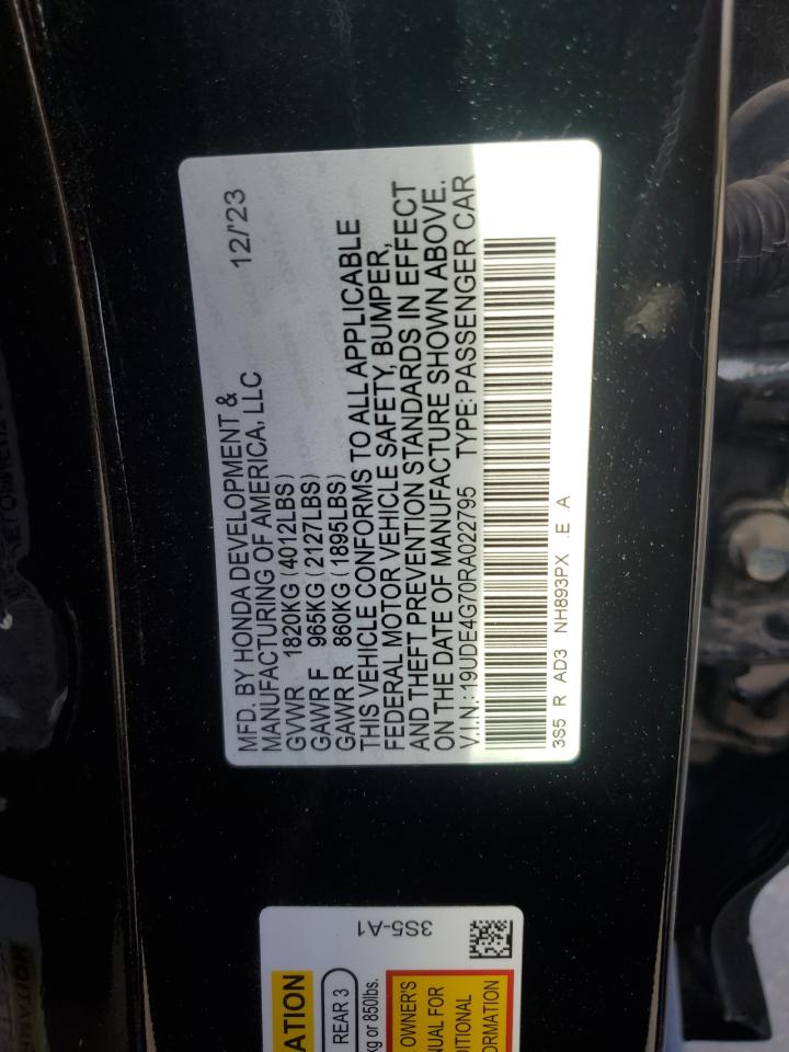 2024 ACURA INTEGRA A-SPEC TECH VIN:19UDE4G70RA022795