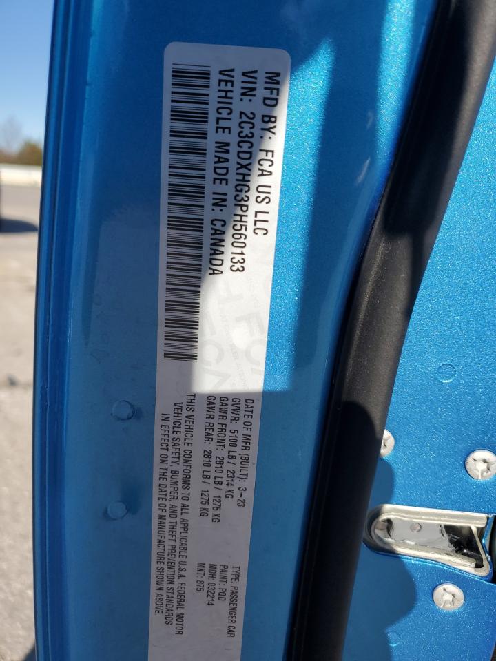 2023 DODGE CHARGER GT VIN:2C3CDXHG3PH560133