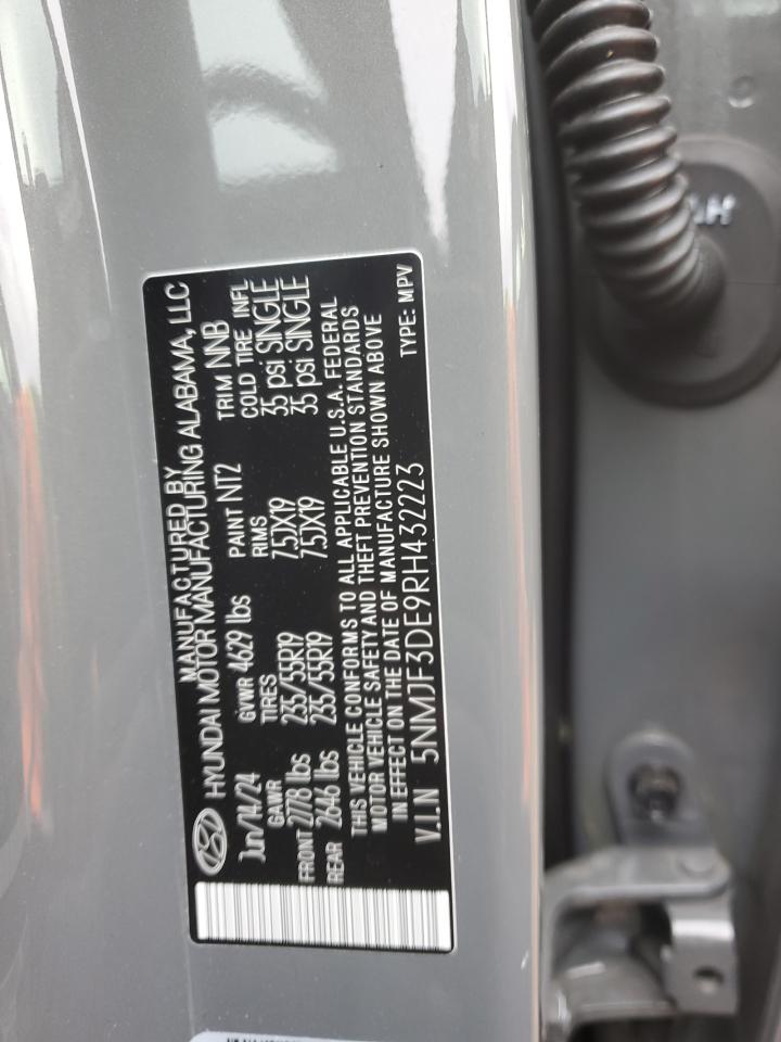 2024 HYUNDAI TUCSON SEL VIN:5NMJF3DE9RH432223