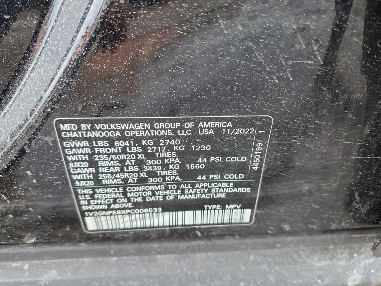 2023 VOLKSWAGEN ID.4 PRO S VIN:1V2GNPE8XPC006533