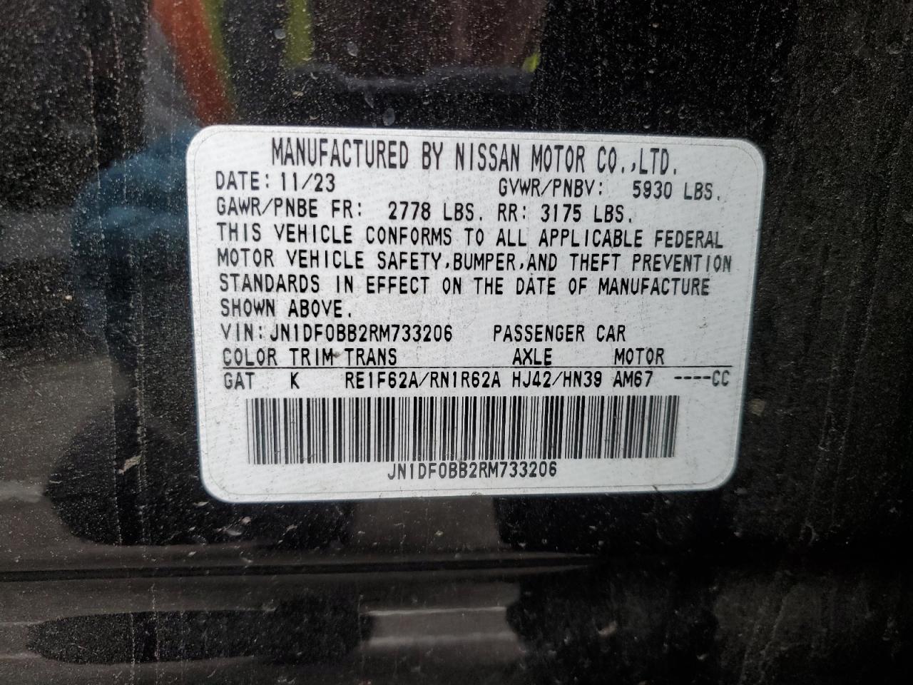 2024 NISSAN ARIYA EVOLVE+ VIN:JN1DF0BB2RM733206