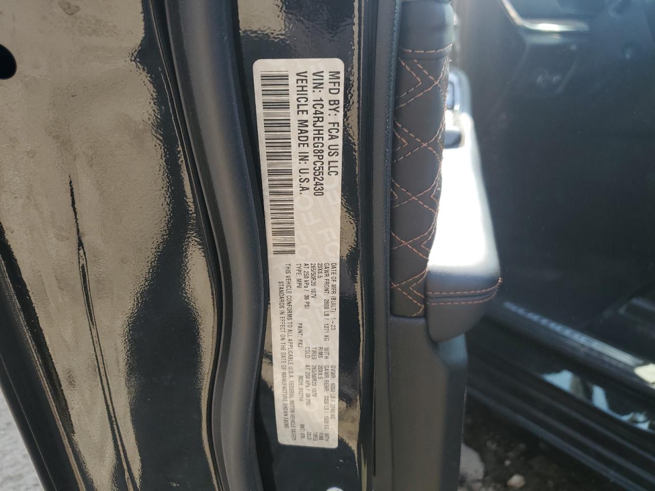 2023 JEEP GRAND CHEROKEE SUMMIT VIN:1C4RJHEG8PC552430