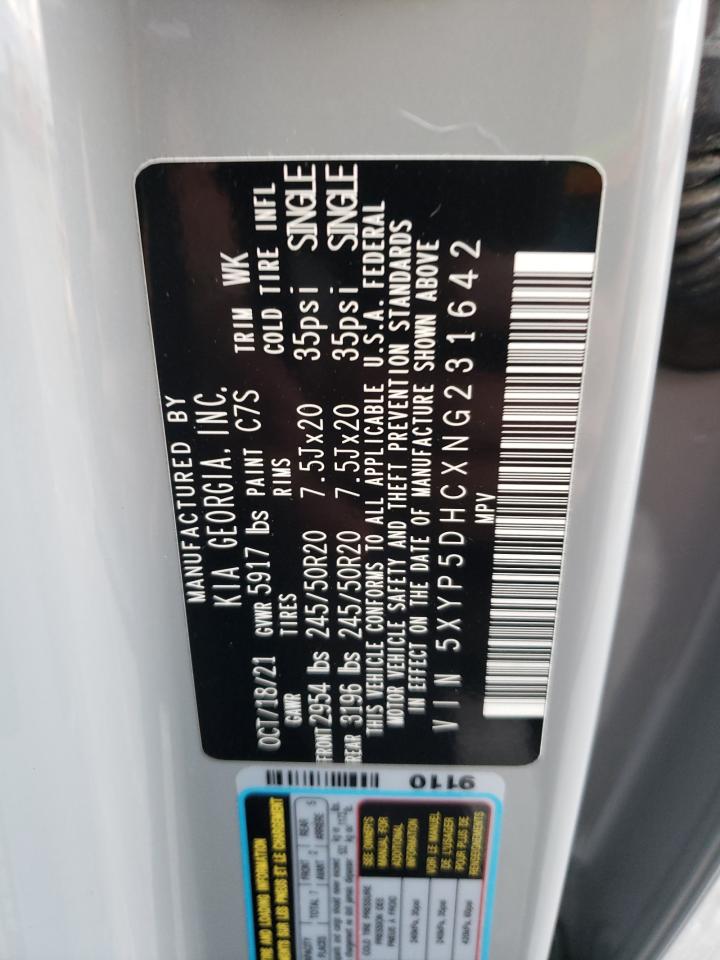 2022 KIA TELLURIDE SX VIN:5XYP5DHCXNG231642