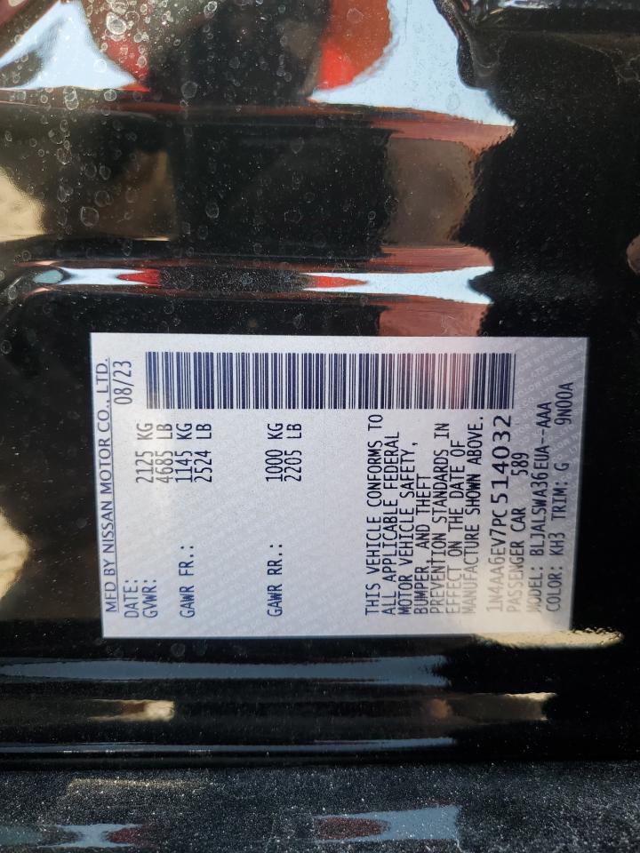 2023 NISSAN MAXIMA SR VIN:1N4AA6EV7PC514032
