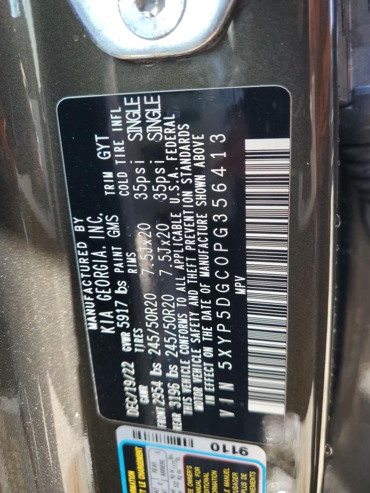 2023 KIA TELLURIDE SX VIN:5XYP5DGC0PG356413