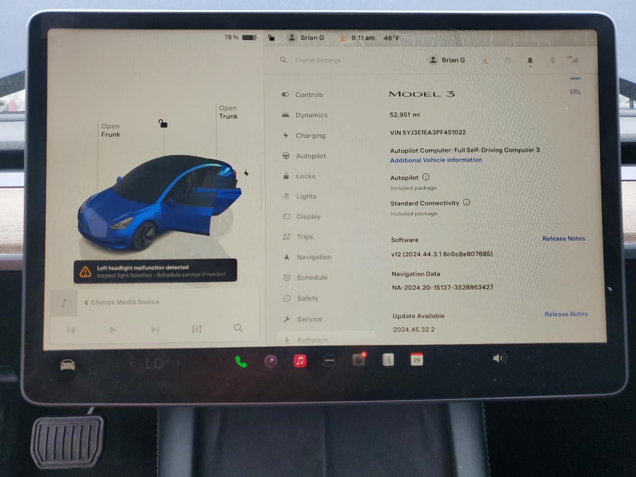 2023 TESLA MODEL 3  VIN:5YJ3E1EA3PF451022