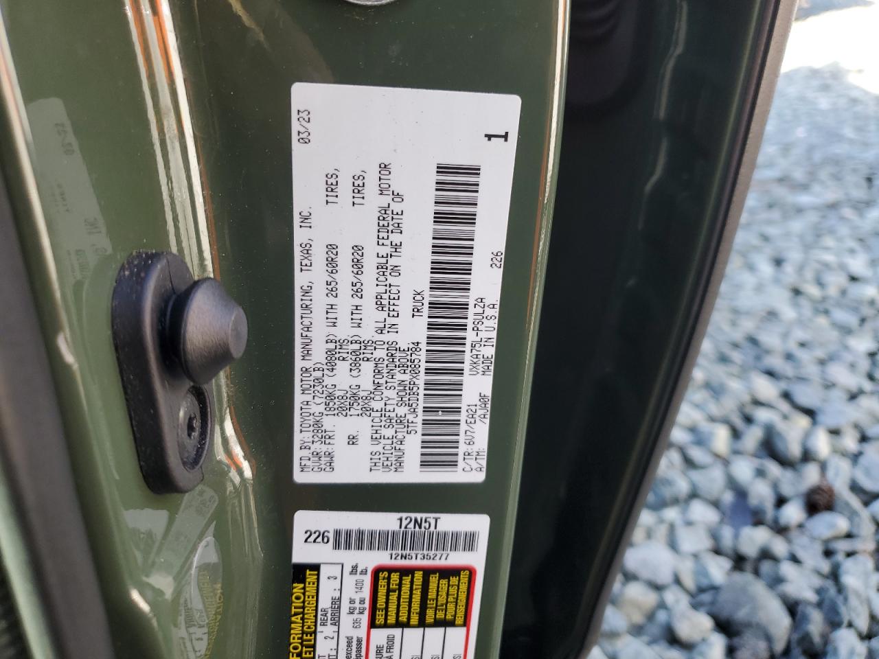 2023 TOYOTA TUNDRA CREWMAX LIMITED VIN:5TFJA5DB5PX085784