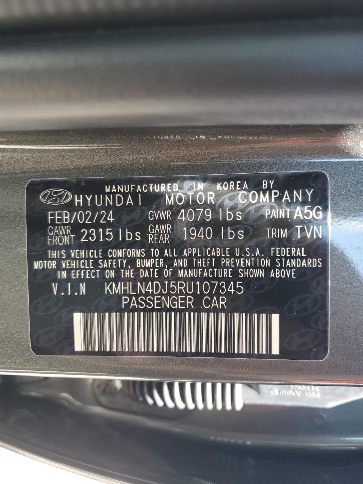2024 HYUNDAI ELANTRA LIMITED VIN:KMHLN4DJ5RU107345