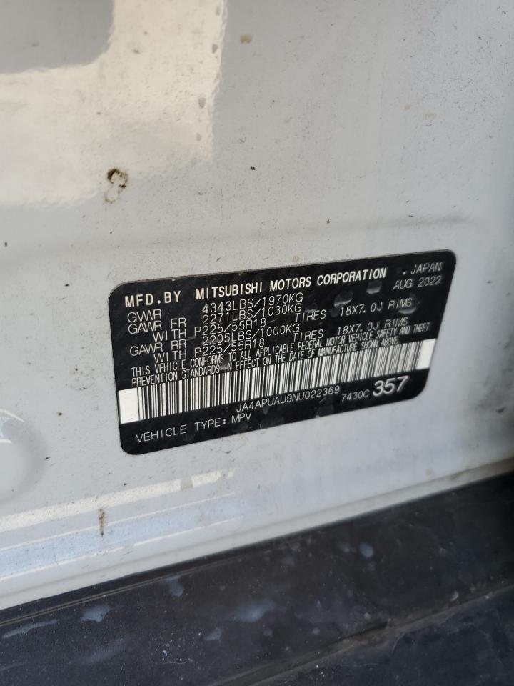 2022 MITSUBISHI OUTLANDER SPORT ES VIN:JA4APUAU9NU022369