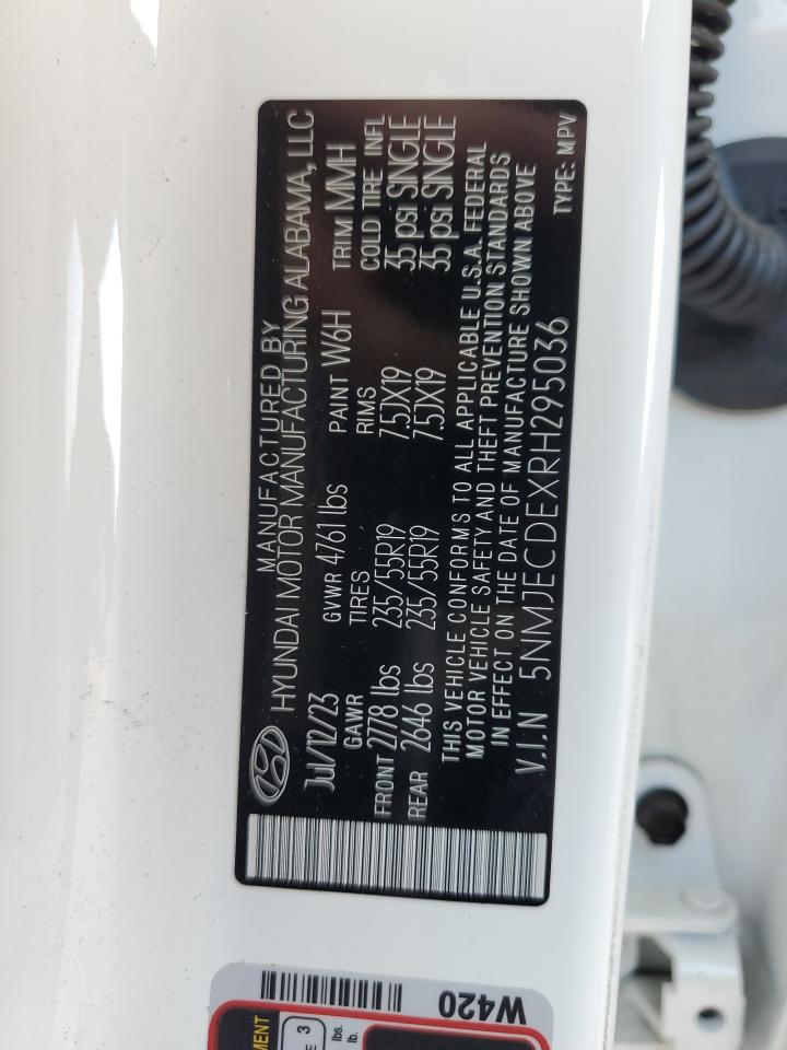 2024 HYUNDAI TUCSON LIMITED VIN:5NMJECDEXRH295036