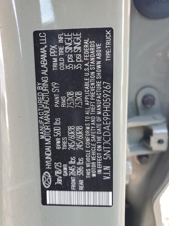 2023 HYUNDAI SANTA CRUZ SEL VIN:5NTJCDAE9PH059267