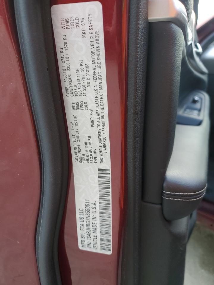 2022 JEEP GRAND CHEROKEE LIMITED VIN:1C4RJHBG7N8550611