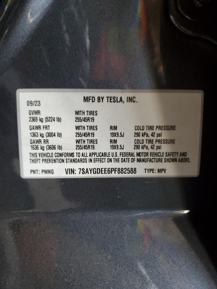 2023 TESLA MODEL Y  VIN:7SAYGDEE6PF882588