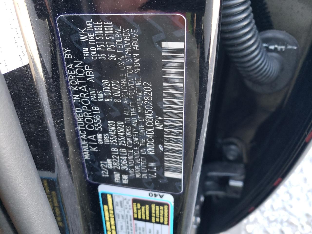 2022 KIA EV6 GT LINE VIN:KNDC4DLC6N5028202