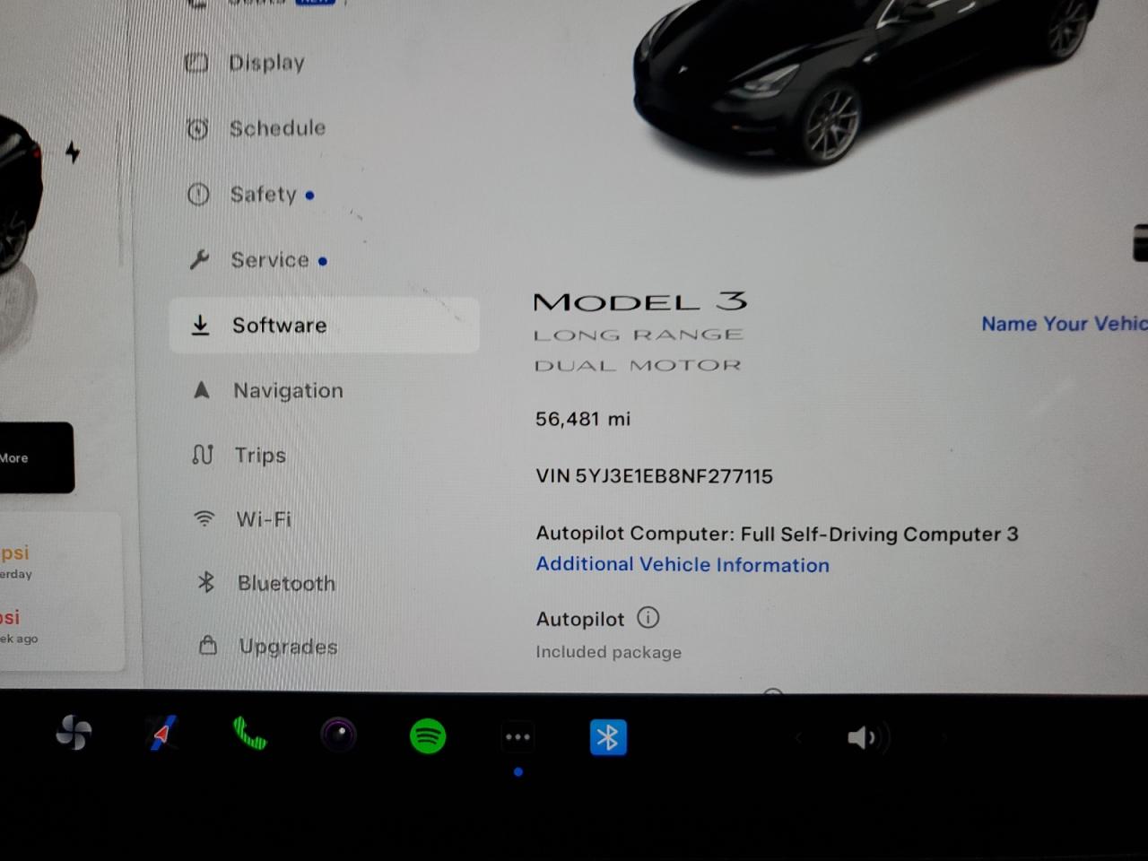 2022 TESLA MODEL 3  VIN:5YJ3E1EB8NF277115