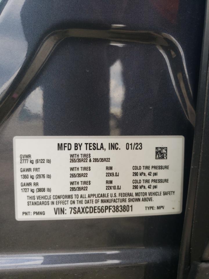 2023 TESLA MODEL X  VIN:7SAXCDE56PF383801