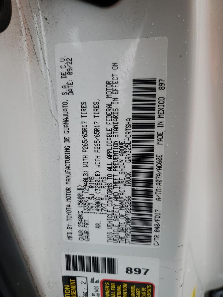 2023 TOYOTA TACOMA ACCESS CAB VIN:3TYRZ5CN0PT025266