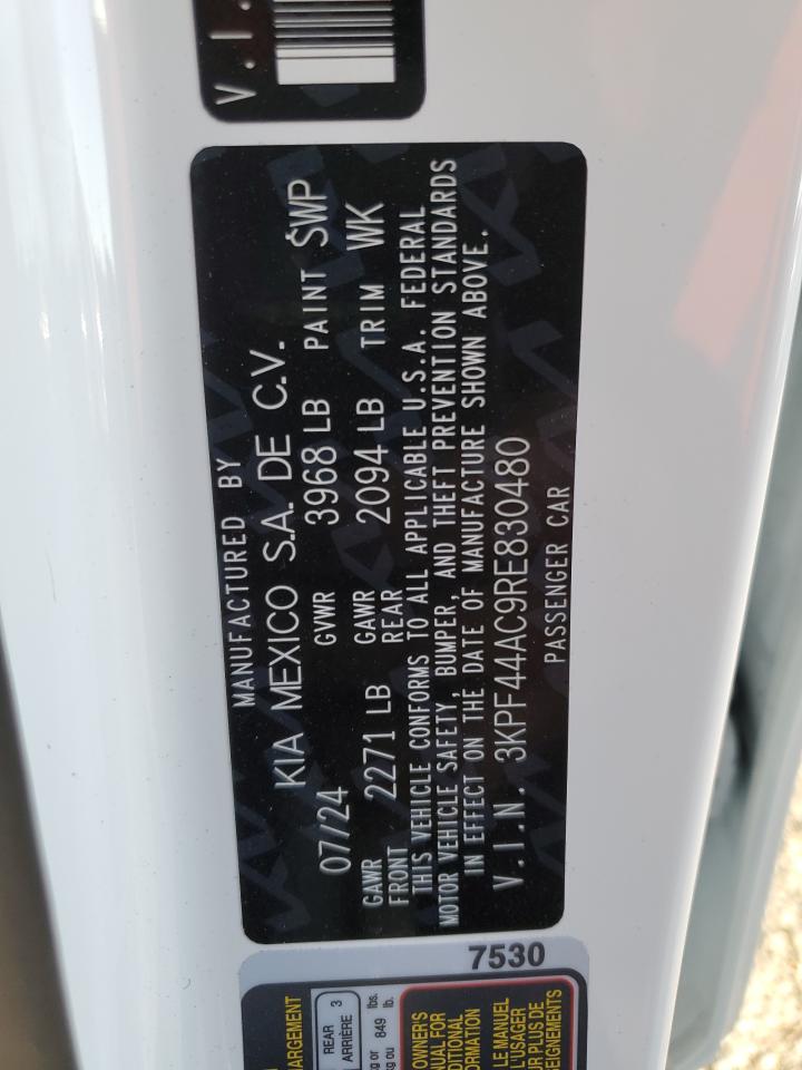 2024 KIA FORTE GT VIN:3KPF44AC9RE830480