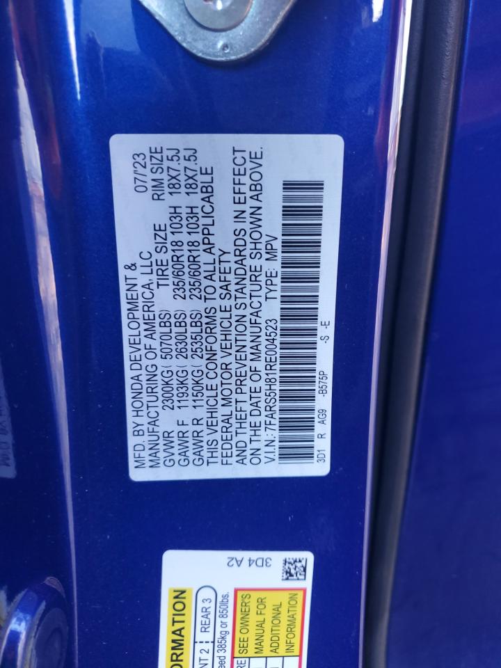 2024 HONDA CR-V SPORT-L VIN:7FARS5H81RE004523