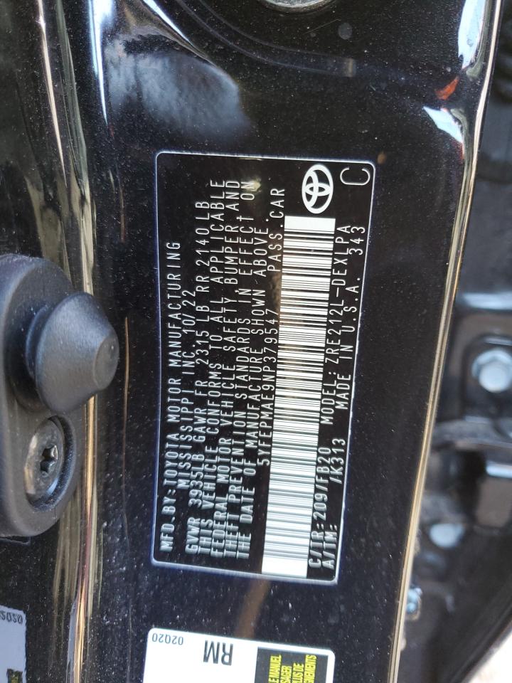 2022 TOYOTA COROLLA LE VIN:5YFEPMAE9NP379547